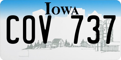 IA license plate COV737
