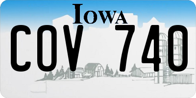 IA license plate COV740