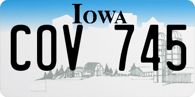IA license plate COV745