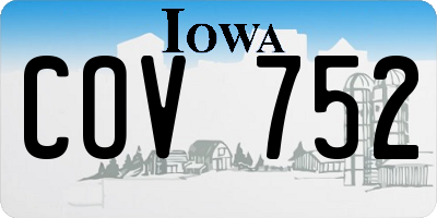 IA license plate COV752