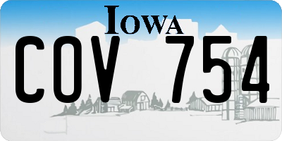 IA license plate COV754