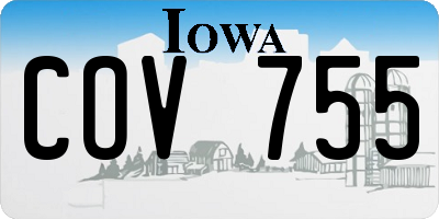 IA license plate COV755
