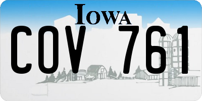 IA license plate COV761