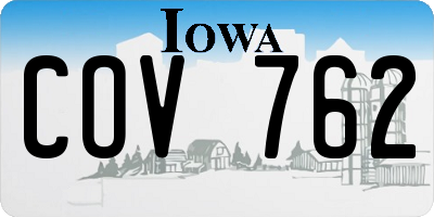 IA license plate COV762