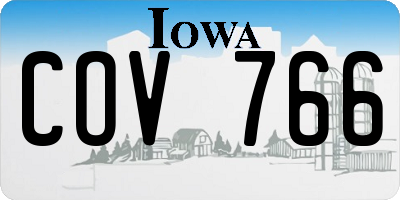 IA license plate COV766