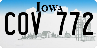 IA license plate COV772