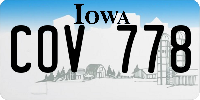 IA license plate COV778