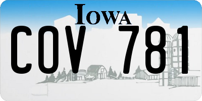 IA license plate COV781