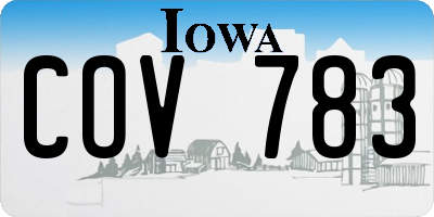 IA license plate COV783