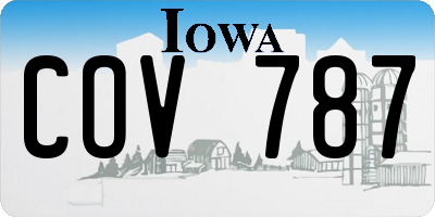 IA license plate COV787