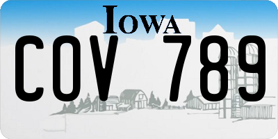 IA license plate COV789
