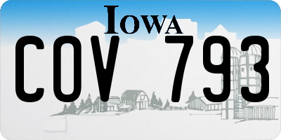 IA license plate COV793