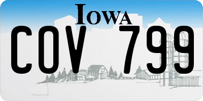 IA license plate COV799