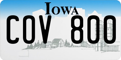 IA license plate COV800