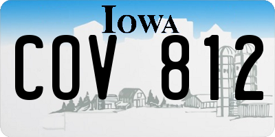 IA license plate COV812