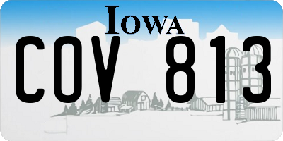 IA license plate COV813