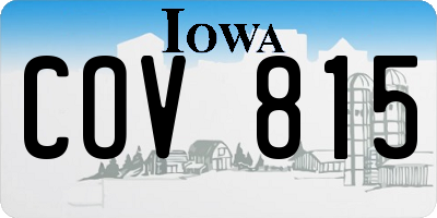 IA license plate COV815