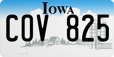 IA license plate COV825