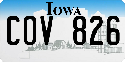 IA license plate COV826
