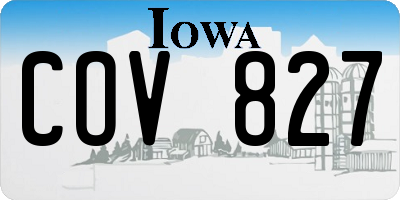 IA license plate COV827