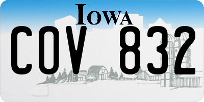 IA license plate COV832