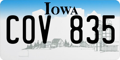 IA license plate COV835
