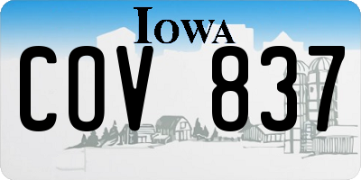 IA license plate COV837