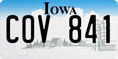IA license plate COV841