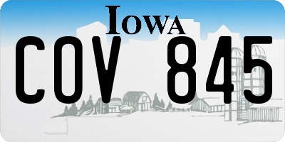 IA license plate COV845