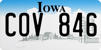 IA license plate COV846