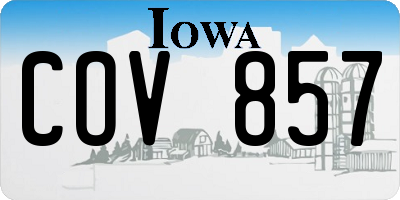 IA license plate COV857