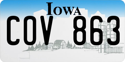 IA license plate COV863