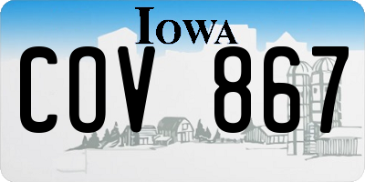 IA license plate COV867