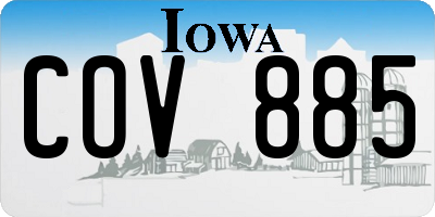 IA license plate COV885