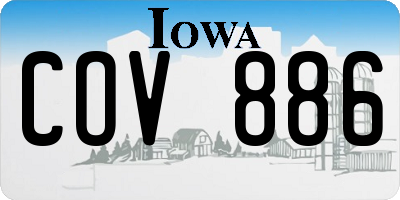 IA license plate COV886