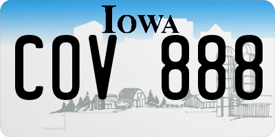 IA license plate COV888