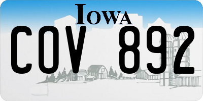 IA license plate COV892