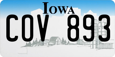 IA license plate COV893