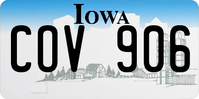IA license plate COV906