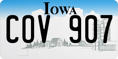 IA license plate COV907