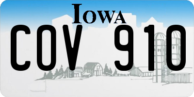 IA license plate COV910