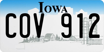 IA license plate COV912