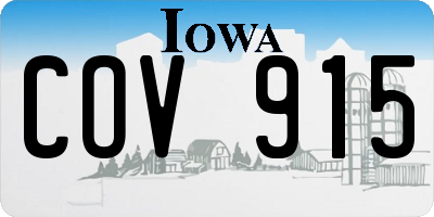 IA license plate COV915
