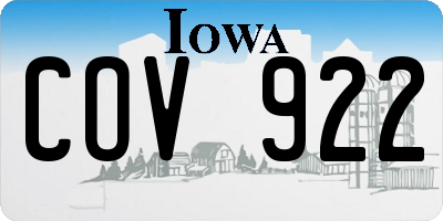 IA license plate COV922