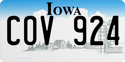 IA license plate COV924