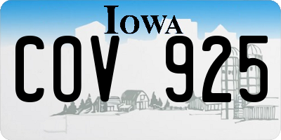 IA license plate COV925