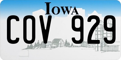 IA license plate COV929