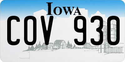 IA license plate COV930