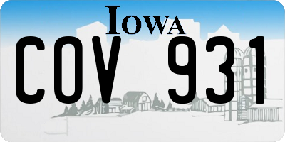 IA license plate COV931