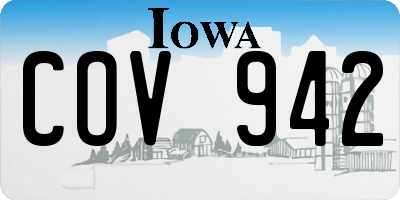 IA license plate COV942